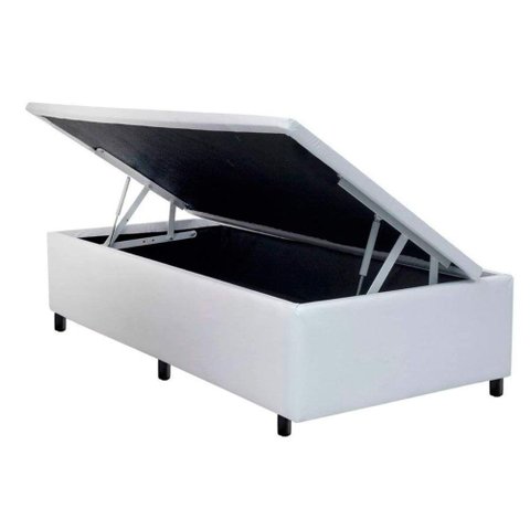 Cama Box Baú Solteiro Universal Courano White (88x188x35) - Costa Rica