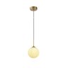 3 Pendente Dourado Globo Vidro Branco Ø12cm Cabeceira Zan14 - 2