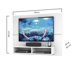 Painel para TV até 49 Polegadas New Slim Branco Ártico - Zanzini - 3 Painel para TV até 49 Polegadas New Slim Branco Ártico - Zanzini - 3