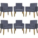 Ver imagem 1 de Kit 6 Poltronas Decorativas Mari - Cinza Suede