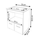 Ver imagem 3 de Balcão para Cooktop 4 Bocas 2 Portas Armário de Cozinha Elisa - Ssx Multicoisas