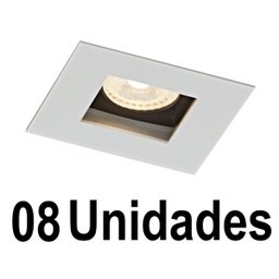 Kit 8 Spot Recuado Mr11 em Alumínio Branco Fundo Preto Ac872 - 1