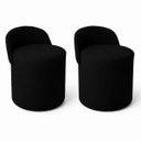 Ver imagem 2 de Kit 2 Puff Encosto Suede Redondo Sala Banco Orgânico Quarto:preto