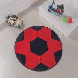 Tapete Big Premium Bola 1,04m Vermelho e Preto Guga Tapetes - 1