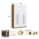 Ver imagem 6 de Guarda-Roupa Modulado 158cm com 4 Portas Cabideiros e Gavetas Integrato