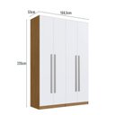 Ver imagem 3 de Guarda-Roupa Modulado 158cm com 4 Portas Cabideiros e Gavetas Integrato