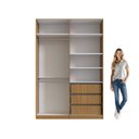 Ver mais imagens de Guarda-Roupa Modulado 158cm com 4 Portas Cabideiros e Gavetas Integrato