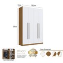 Ver imagem 6 de Guarda-Roupa Modulado 158cm com 4 Portas Cabideiros e Gavetas Integrato