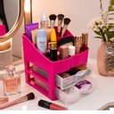Ver imagem 7 de Gaveteiro Duplo Rosa Organizador Cosmeticos Maquiagem 2 Gavetas Estante Guarda Tudo Multiuso Batons
