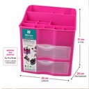 Ver imagem 6 de Gaveteiro Duplo Rosa Organizador Cosmeticos Maquiagem 2 Gavetas Estante Guarda Tudo Multiuso Batons