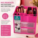 Ver imagem 4 de Gaveteiro Duplo Rosa Organizador Cosmeticos Maquiagem 2 Gavetas Estante Guarda Tudo Multiuso Batons