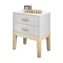 Ver imagem 3 de Kit 2 Mesinha de Cabeceira Infantil Moderna Gavetas Pes de Madeira Maciça para Decoração