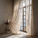Ver imagem 5 de Cortina Linho de Gaze Bege 280x200cm Sala Quarto Janela Fastlar Cortina para Varão