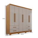 Ver imagem 4 de Guarda-roupa Casal Balder Premium 6 Portas 4 Gavetas com Pés Cinamomo/off White - Pnr Móveis