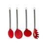Jogo De Utensílios Em Silicone Vermelho 4 Peças - 2