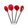 Jogo De Utensílios Em Silicone Vermelho 4 Peças - 1