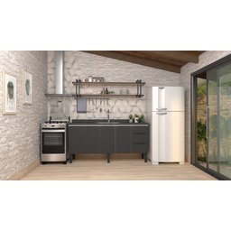 Gabinete Armário Cozinha Jupter Cozimax 2.00 Mt 100% Aço P/ Pia -Balção 200 cm -4 Portas- 3 Gavetas  - 3
