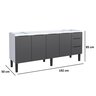 Gabinete Armário Cozinha Jupter Cozimax 2.00 Mt 100% Aço P/ Pia -balção 200 Cm -4 Portas- 3 Gavetas - 3