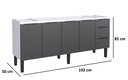Ver imagem 3 de Gabinete Armário Cozinha Jupter Cozimax 2.00 Mt 100% Aço P/ Pia -balção 200 Cm -4 Portas- 3 Gavetas