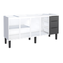 Ver imagem 5 de Gabinete Armário Cozinha Jupter Cozimax 2.00 Mt 100% Aço P/ Pia -balção 200 Cm -4 Portas- 3 Gavetas