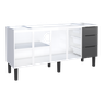 Gabinete Armário Cozinha Jupter Cozimax 2.00 Mt 100% Aço P/ Pia -balção 200 Cm -4 Portas- 3 Gavetas - 5