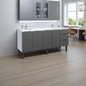 Gabinete Armário Cozinha Jupter Cozimax 2.00 Mt 100% Aço P/ Pia -balção 200 Cm -4 Portas- 3 Gavetas - 1