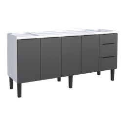 Gabinete Armário Cozinha Jupter Cozimax 2.00 Mt 100% Aço P/ Pia -Balção 200 cm -4 Portas- 3 Gavetas  - 1