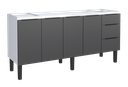 Ver imagem 2 de Gabinete Armário Cozinha Jupter Cozimax 2.00 Mt 100% Aço P/ Pia -balção 200 Cm -4 Portas- 3 Gavetas