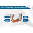Ver imagem 2 de Sala de Jantar Completa Jade Tampo Madeirado c/ Vidro 180cm Canto Curvo + 6 Cadeiras Athenas Imbuia/