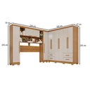 Ver imagem 4 de Guarda-roupa Casal Modulado Andorra 10 Portas 4 Gavetas com Pés Cinamomo/off White - Pnr Móveis