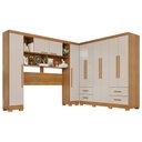 Ver imagem 3 de Guarda-roupa Casal Modulado Andorra 10 Portas 4 Gavetas com Pés Cinamomo/off White - Pnr Móveis