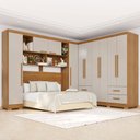 Ver imagem 1 de Guarda-roupa Casal Modulado Andorra 10 Portas 4 Gavetas com Pés Cinamomo/off White - Pnr Móveis
