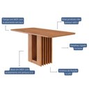 Ver imagem 2 de Mesa de Jantar Retangular Ariela 160x80 Cinamomo com Tampo em Mdf - Cimol Móveis