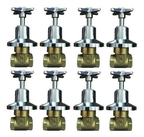 Kit 8 Registro de Gaveta 1/2" C-23 Rive Higiban - Cromado - Cromado - 1