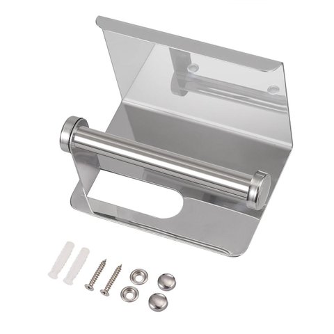 Suporte Papel Higienico Inox Kit 10 Uni Banheiro Lavabo Prateleira Porta Objeto Celular Organizaçao