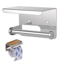 Ver imagem 7 de Suporte Papel Higienico Inox Kit 10 Uni Banheiro Lavabo Prateleira Porta Objeto Celular Organizaçao
