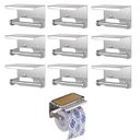 Ver imagem 5 de Suporte Papel Higienico Inox Kit 10 Uni Banheiro Lavabo Prateleira Porta Objeto Celular Organizaçao