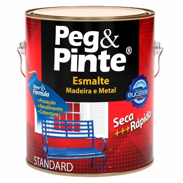 Tinta Esmalte Brilhante Eucatex Peg e Pinte 3,6L (Cores) - Amarelo