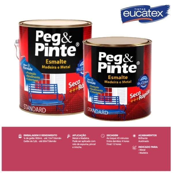 Tinta Esmalte Brilhante Eucatex Peg e Pinte 3,6L (Cores) - Preto - 4