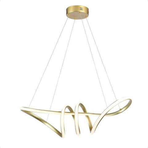 Pendente Led Moderno Taschibra Loop 38w Luz Quente 3000k Bivolt Ouro