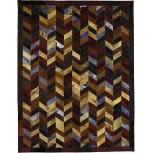 Tapete de Couro Legítimo Geométrico - 1.50x2.00 - Color Mix - 250724164223