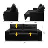 Sofá Retrátil e Reclinável 2 Lugares com Molas 1,50m Lisboa Suede Preto Mirra Decor - 2