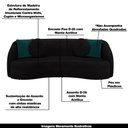 Ver imagem 3 de Sofá Decorativo 288cm com Almofadas Redondas Clarke Veludo Preto - Gran Belo