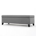 Ver imagem 2 de Recamier Bau Julia 1,20m Suede Cinza - Inova Decor Inova Decorações