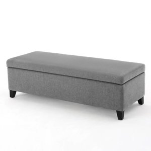 Recamier Bau Julia 1,20m Suede Cinza - Inova Decor Inova Decorações