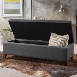 Recamier Bau Julia 1,20m Suede Cinza - Inova Decor Inova Decorações - 6