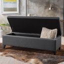 Ver imagem 6 de Recamier Bau Julia 1,20m Suede Cinza - Inova Decor Inova Decorações
