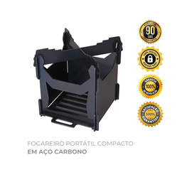 Fogareiro Portátil a Lenha Compacto em Aço Carbono Mini Camper Capincho 08000506 - 2