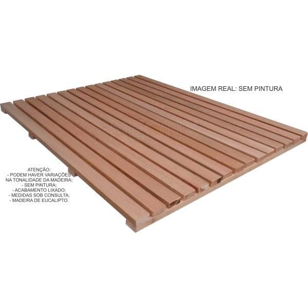 Deck de Madeira Chuveiro Box Banheiro Capacho 74x56 Cm com Pintura - Osmocolor Nogueira Semi Transpa - 3