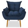 Poltrona Decorativa Opala Pés Palito Veludo Azul Marinho Chamby Móveis - 2